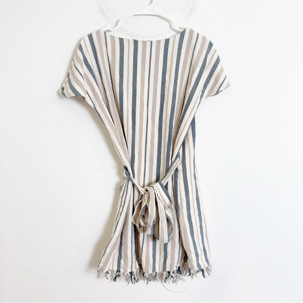 Tularosa didion wrap fringe striped mini dress - Picture 3 of 5